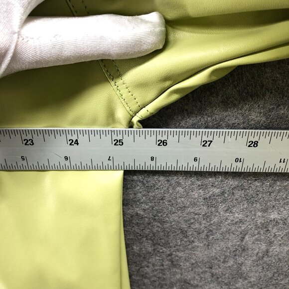 Asos Faux Leather Oversized Shirt Jacket Womens 4 (S) Lime Green Shacket - Picture 8 of 9